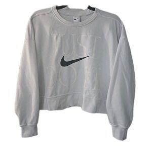 Nike Just Do It Big Center Swoosh Loose Boxy Fit Long Sleeve Shirt Size Medium
